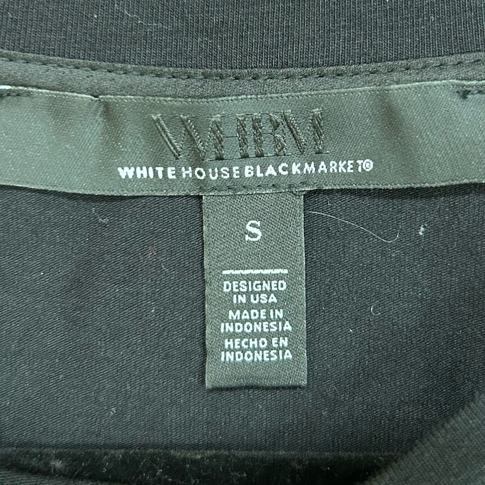 White House Black Market Black Short Sleeve Top - Picture 3 of 3